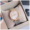 Guess Soho Diamonds Silver Dial Silver Mesh Bracelet Watch for Women - W0638L7