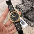 Guess Swirl Quartz Black Dial Black Silicone Strap Watch for Women - W1096L3