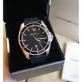 Emporio Armani Sport Quartz Black Dial Black Rubber Strap Watch For Men - AR11101