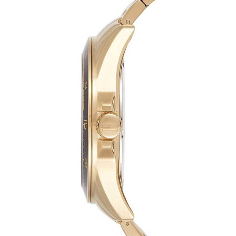 Tommy Hilfiger Sport White Dial Gold Steel Strap Watch for Men - 1791365