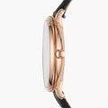 Fossil Jacqueline Mother of Pearl Dial Black Leather Strap Watch for Women - ES4535