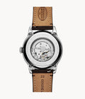 Fossil Townsman Automatic Blue Dial Brown Leather Strap Watch for Men - ME3110