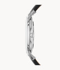 Fossil The Minimalist Carbon Series Black Dial Black Leather Strap Watch for Men - FS5497