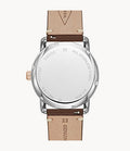 Fossil The Commuter Twist Black Dial Brown Leather Strap Watch for Men -  ME1165