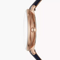 Fossil Jacqueline Blue Dial Blue Leather Strap Watch for Women - ES4673