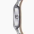 Fossil Georgia Bone Grey Dial Beige Leather Strap Watch for Women - ES2830