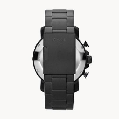 Fossil Nate Chronograph Black Dial Black Steel Strap Watch for Men - JR1401