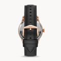 Fossil Townsman Automatic Black Dial Black Leather Strap Watch for Men - ME3170
