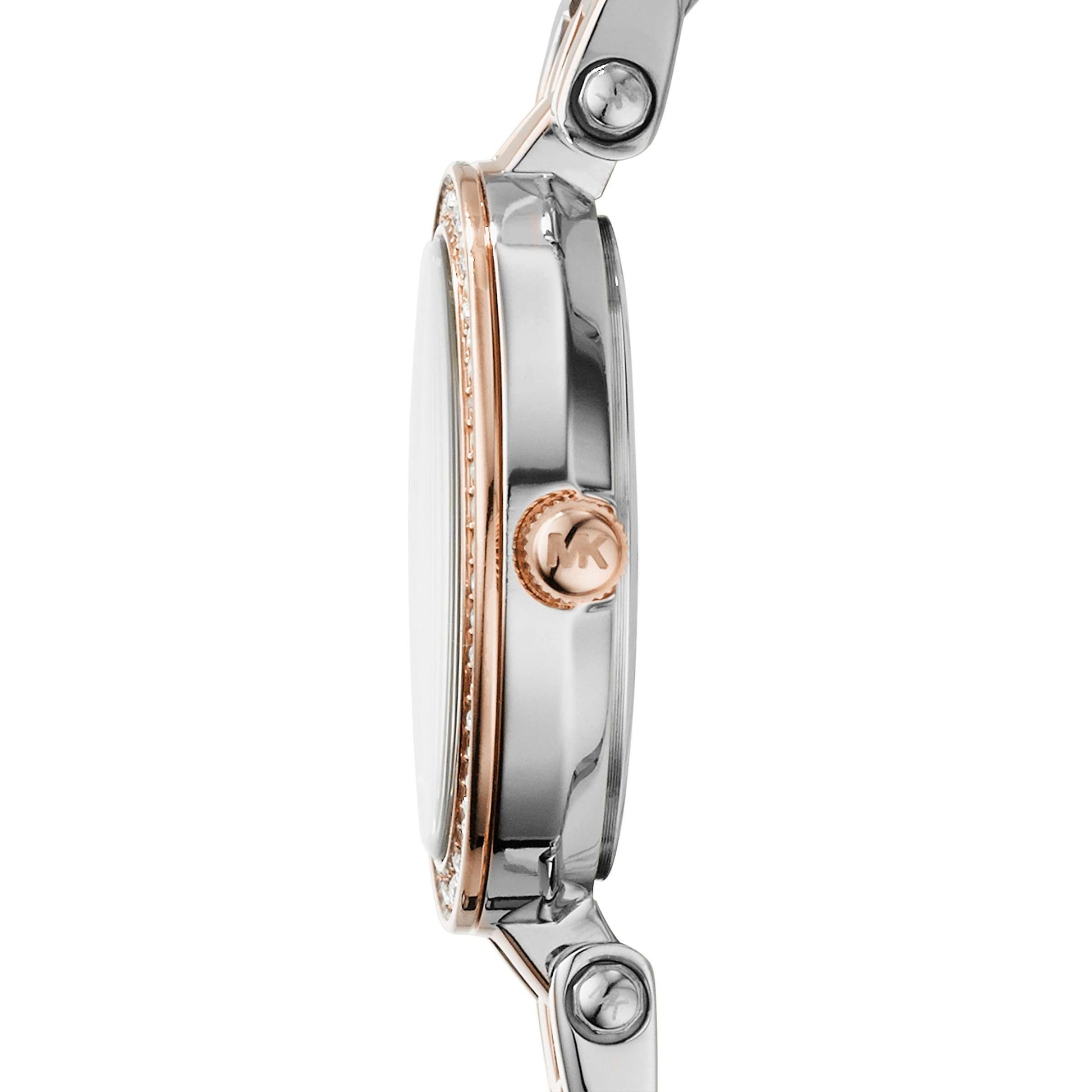 Michael Kors Darci Silver Dial Two Tone Steel Strap Watch for Women - MK3298