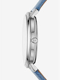 Michael Kors Jaryn Quartz Silver Dial Blue Leather Strap Watch For Women - MK2495