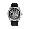 Bulova BVA Classic Automatic Silver Dial Black Leather Strap Watch for Men - 96A135