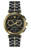 Versace Aion Chronograph Black Dial Black Steel Strap Watch for Men - VE1D01620