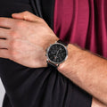 Tommy Hilfiger Daniel Black Dial Black Leather Strap Watch for Men - 1710381