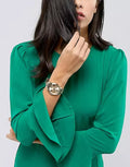 Michael Kors Hartman Quartz Gold Dial Gold Steel Strap Watch For Women - MK3490