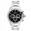 Hugo Boss Ikon Black Dial Silver Steel Strap Watch for Men - 1512965