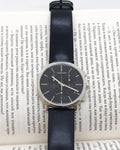 Calvin Klein Posh Black Dial Black Leather Strap Watch for Men - K8Q371C1