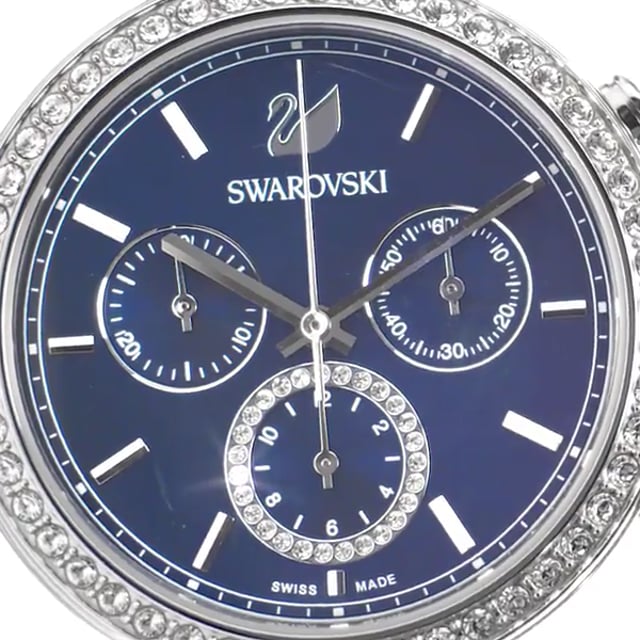 Swarovski Era Journey Blue Dial Blue Leather Strap Watch for Women - 5479239