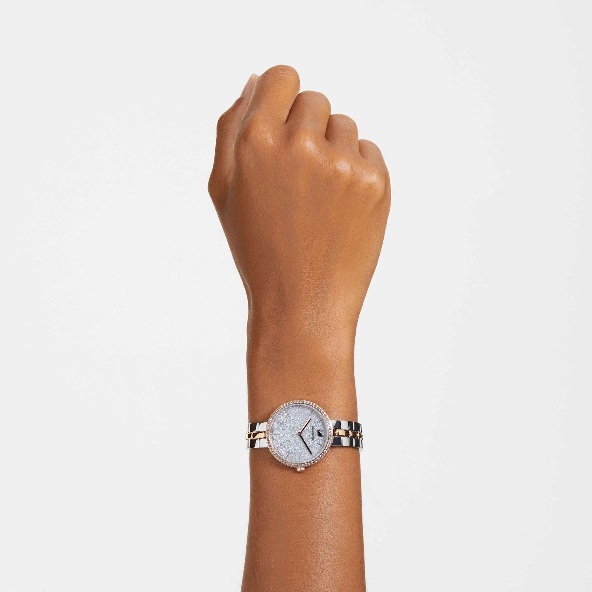 Swarovski Cosmopolitan Crystals Silver Dial Two Tone Steel Strap Watch for Women - 5644081