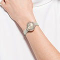 Swarovski Crystal Flower Grey Dial Grey Leather Strap Watch for for Women - 5552424
