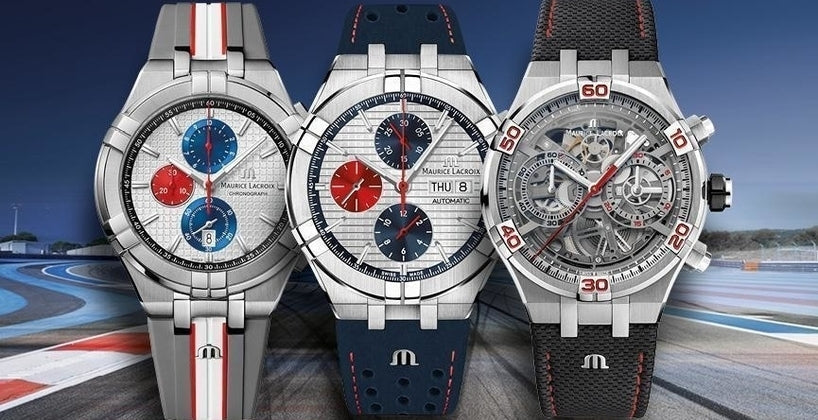 Maurice Lacroix Aikon Chronograph Special Edition Mahindra Racing Silver Dial Grey Rubber Strap Watch for Men - AI1018-TT031-130-2