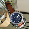 Fossil Bowman Chronograph Blue Dial Brown Leather Strap Watch for Men - FS5602