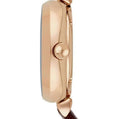 Emporio Armani Meccanico Skeleton Mother of Pearl Dial Brown Leather Strap Watch For Women - AR1993