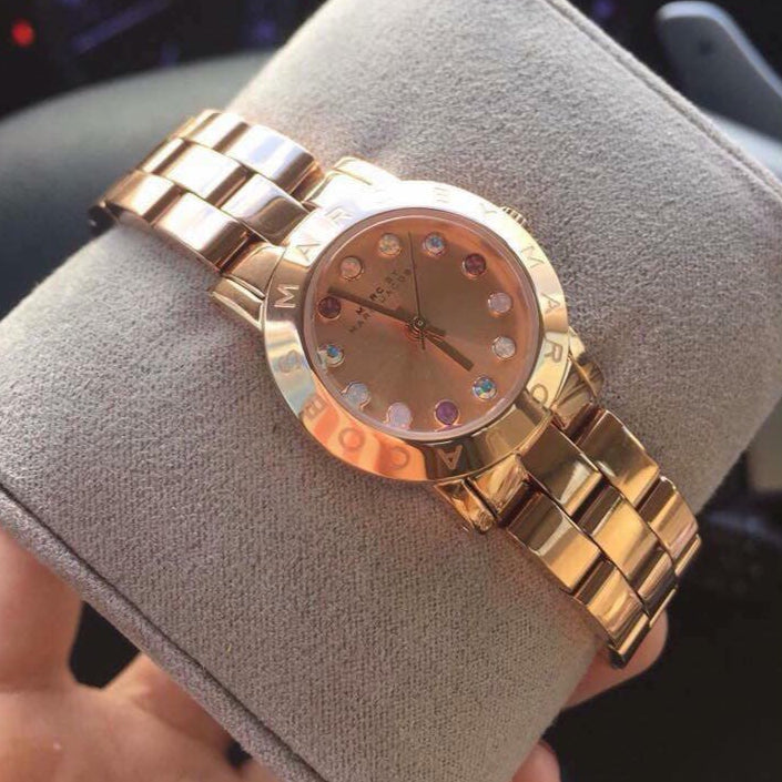 Marc Jacobs Amy Rose Gold Dial Rose Gold Steel Strap Watch for Women - MBM3219