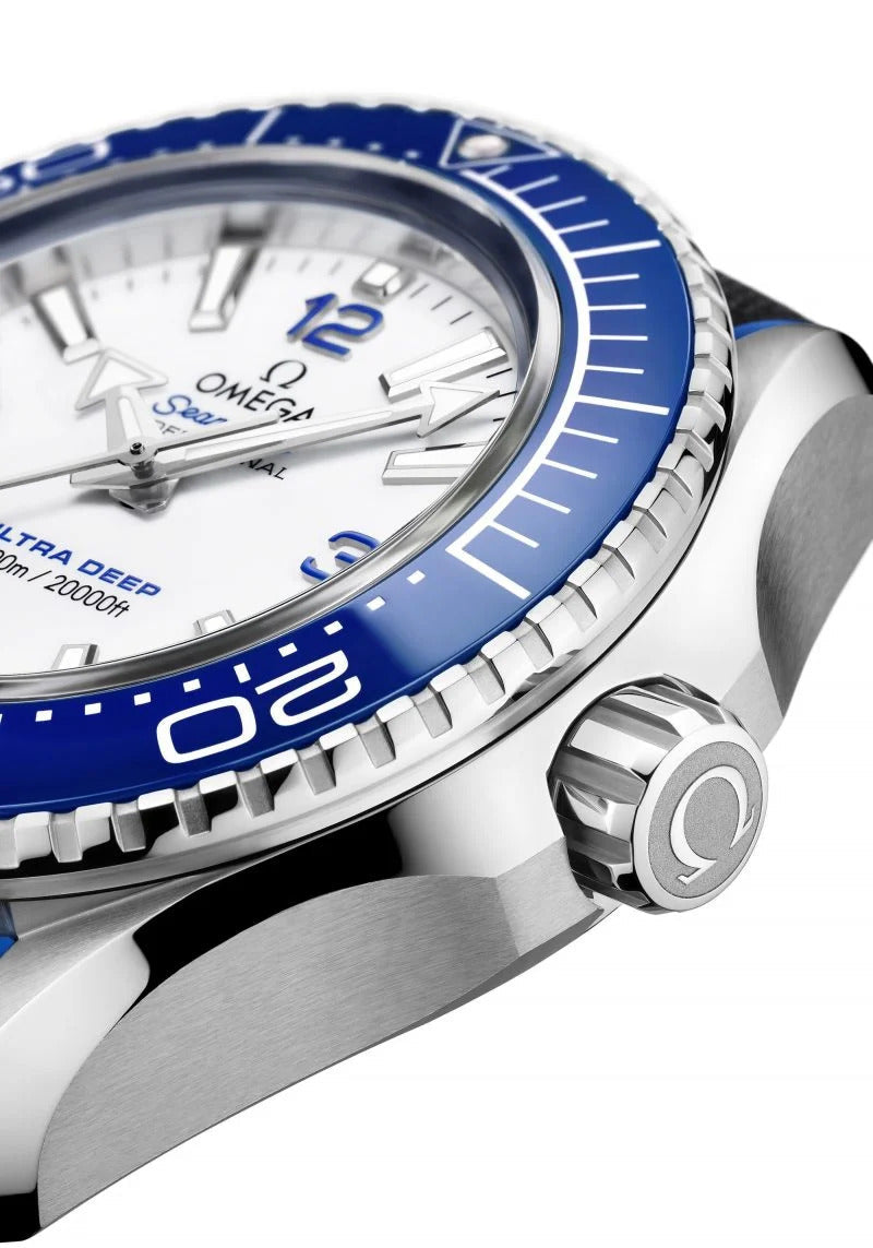 Omega Planet Ocean 6000M Co Axial Master Chronometer 45.5mm White Dial Black Rubber Strap Watch for Men - 21532462104001