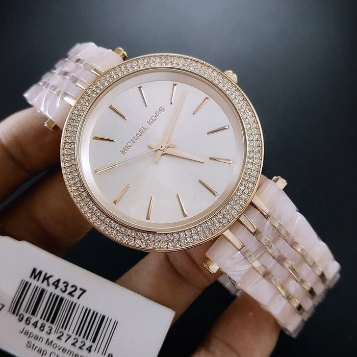 Michael Kors Darci Rose Gold Dial Two Tone Steel Strap Watch for Women - MK4327