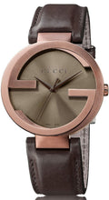 Gucci Interlocking Brown Dial Brown Leather Strap Watch For Women - YA133309