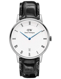 Daniel Wellington Dapper Reading Quartz White Dial Black Leather Strap Watch For Women - DW00100117