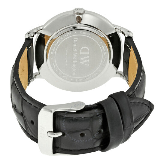 Daniel Wellington Dapper Reading White Dial Black Leather Strap Watch For Men - DW00100108