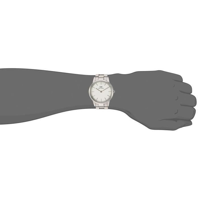 Daniel Wellington Iconic Link White Dial Silver Steel Strap Watch For Women - DW00100205