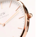 Daniel Wellington Classic Roselyn White Dial Maroon Nylon Strap Watch For Women - DW00100267