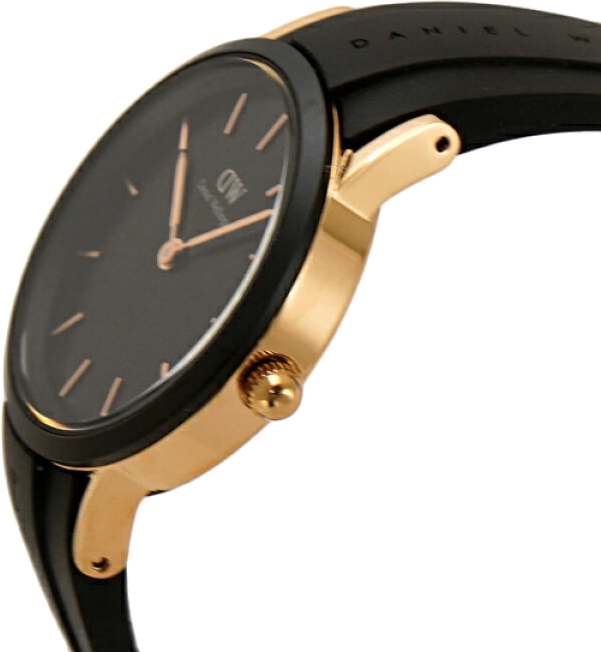 Daniel Wellington Iconic Motion Black Dial Black Rubber Strap Watch For Men - DW00100425