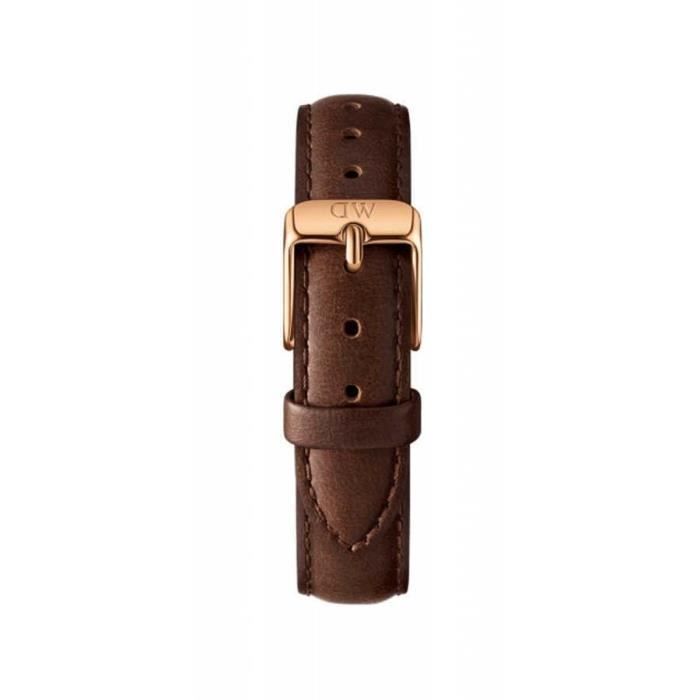 Daniel Wellington Classic Petite Bristol Black Dial Brown Leather Strap Watch For Women - DW00100165