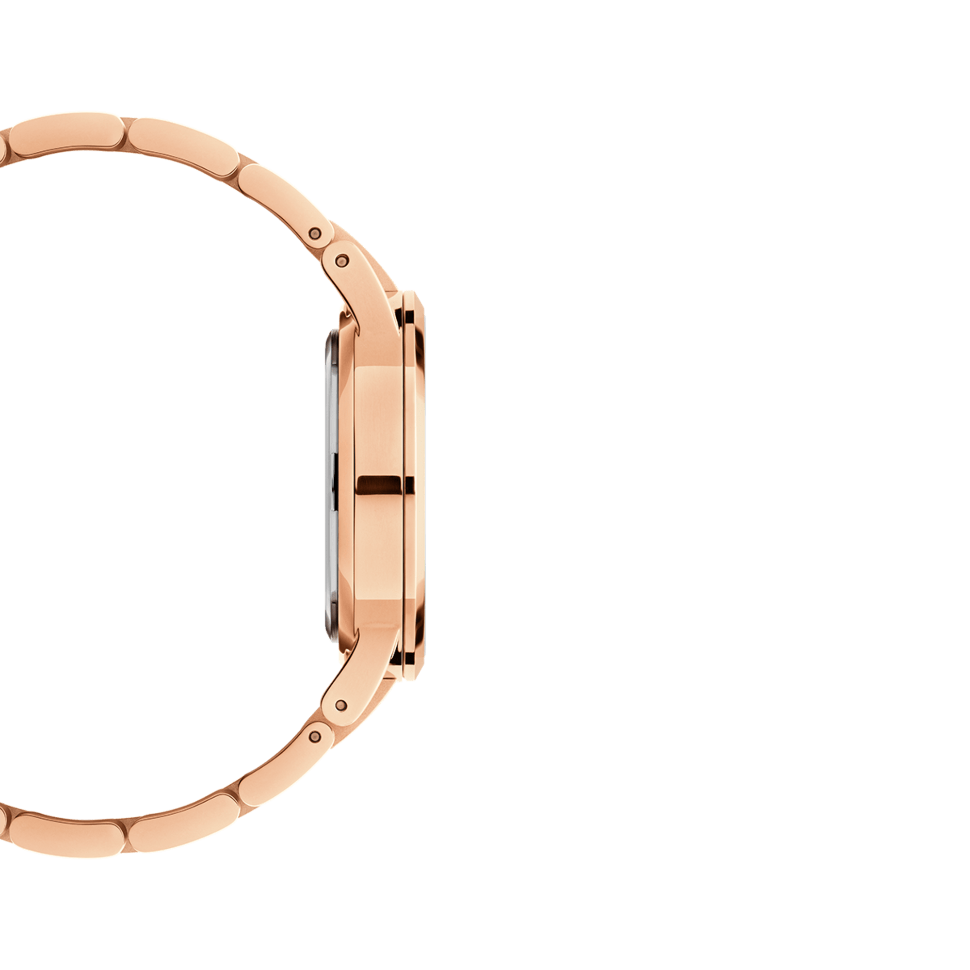 Daniel Wellington Iconic Link Analog Black Dial Rose Gold Steel Strap Watch For Women - DW00100214