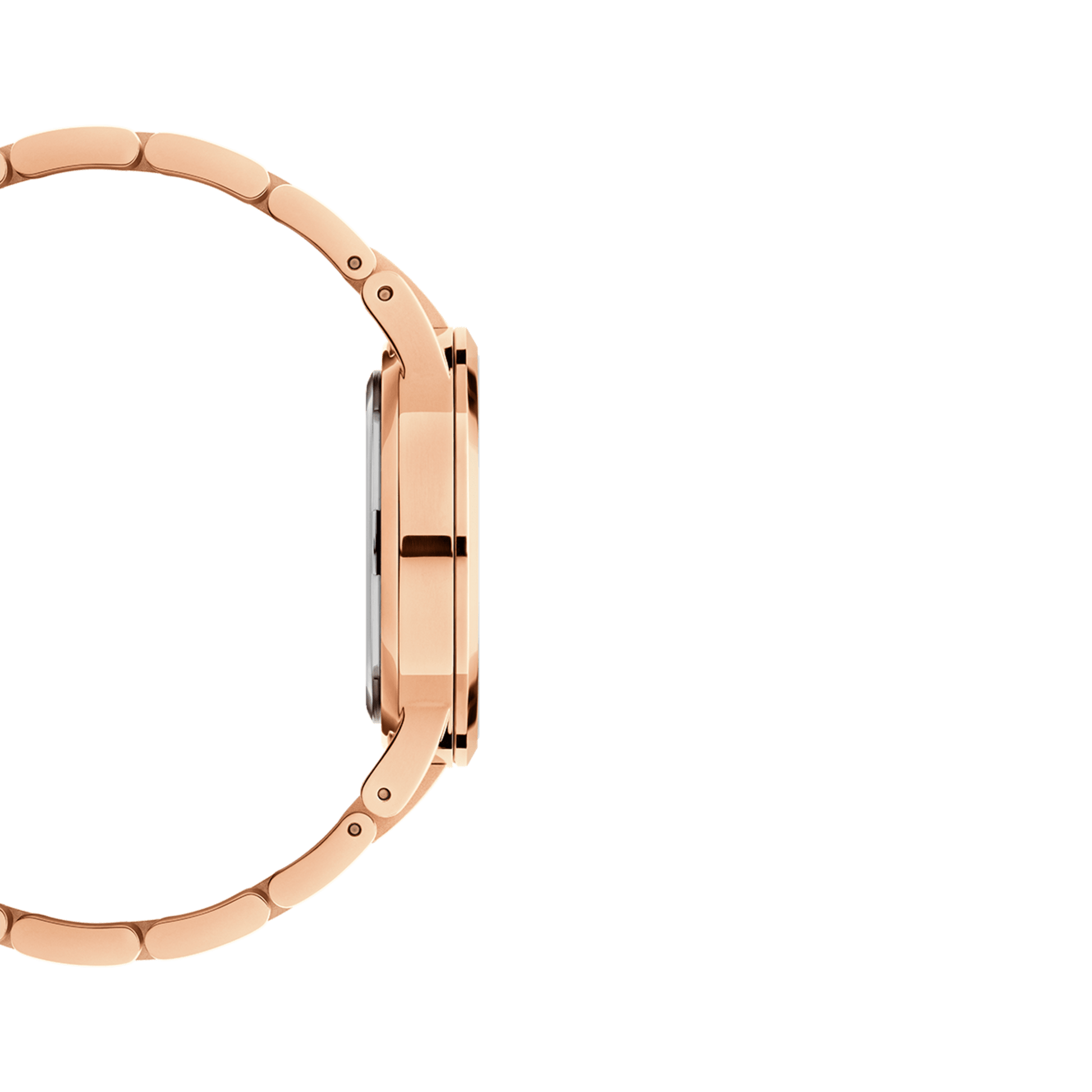 Daniel Wellington Iconic Link Analog Black Dial Rose Gold Steel Strap Watch For Women - DW00100214