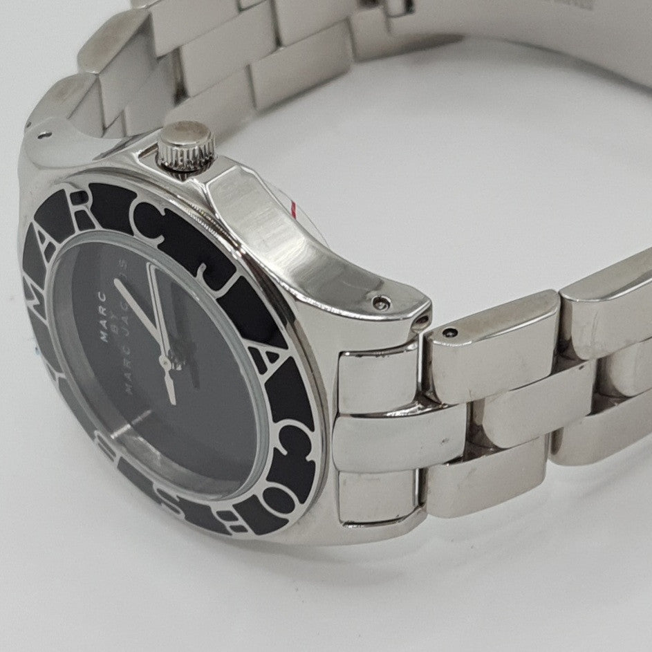 Marc Jacobs Blade Black Dial Silver Steel Strap Watch for Women - MBM3058