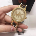 Michael Kors Parker Chronograph Gold Dial Two Tone Steel Strap Watch for Women - MK6109
