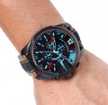 Diesel Mega Chief Quartz Black Dial Two Tone Leather Strap Watch For Men - DZ4305