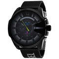 Diesel Mega Chief Chronograph Black Dial Black Mesh Bracelet Watch For Men - DZ4514