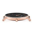 Daniel Wellington Classic Dover Black Dial White Nylon Strap Watch For Women - DW00100310