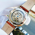 Fossil Forrester Luggage Automatic Skeleton Blue Dial Brown Leather Strap Watch for Men - ME3179