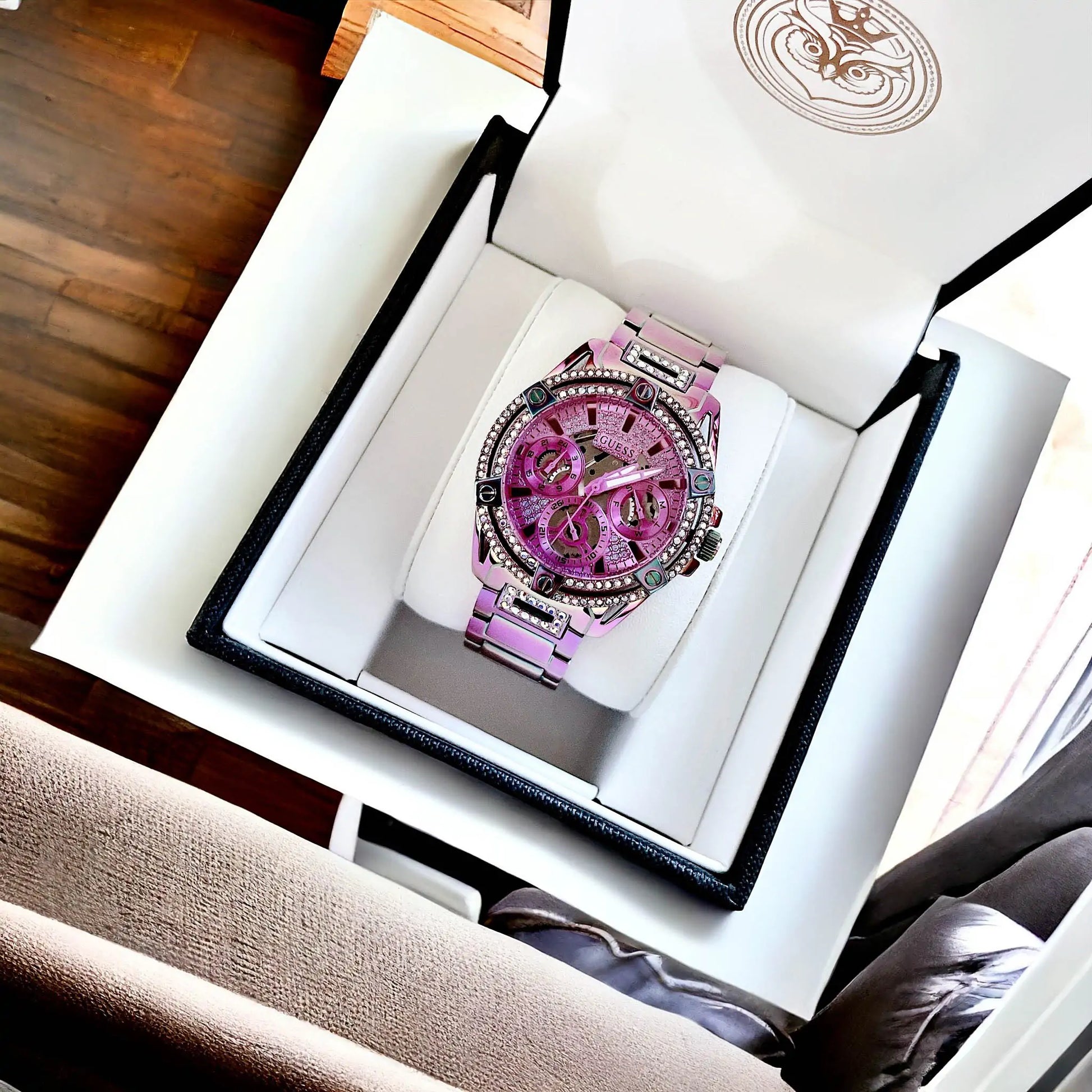 Guess Queen Multicolor Dial Multicolor Steel Strap Watch For Women - GW0464L4