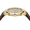 Salvatore Ferragamo F-80 Classic White Dial Brown Leather Strap Watch for Men - SFDT00819