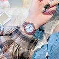 Michael Kors Darci Pave Silver Dial Rose Gold Steel Strap Watch For Women - MK4517