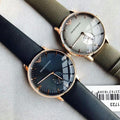 Emporio Armani Classic Quartz Blue Dial Blue Leather Strap Watch For Men  - AR2071