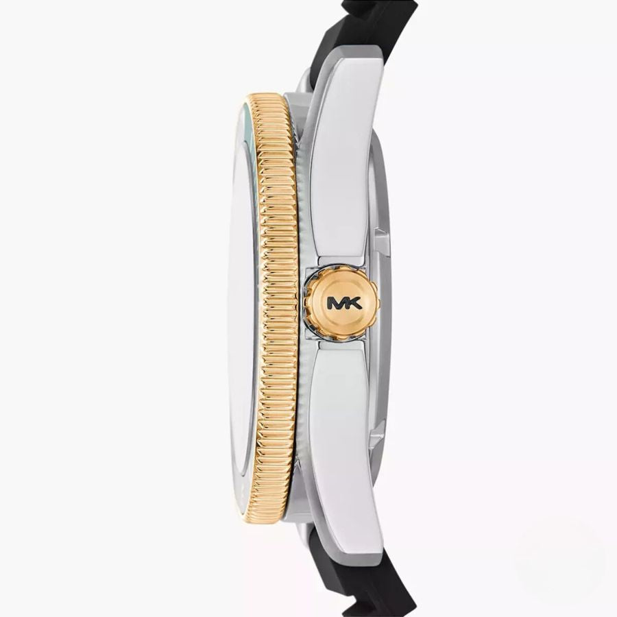 Michael Kors Maritime Analog Green Dial Black Silicone Strap Watch for Men - MK9158