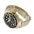Fossil FB-03 Chronograph Black Dial Gold Steel Strap Watch for Men - FS5727